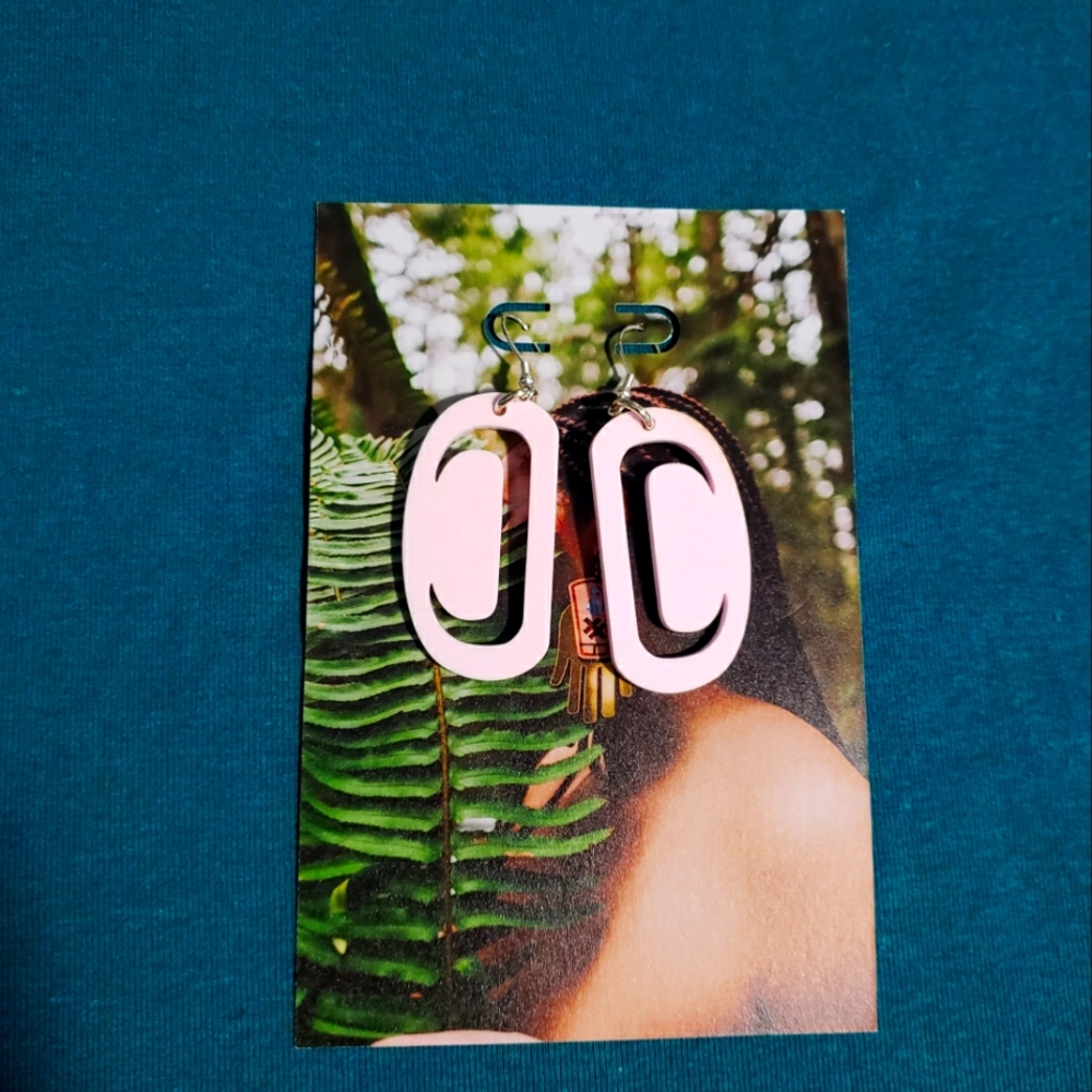 Light Pink Ovoid Earrings